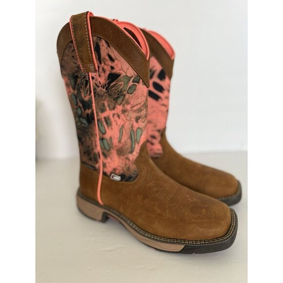 JUSTIN Women’s Trekker 11" Camo Work Boot Size 7B Waterproof Russet Brown SE4356 - Picture 11 of 16